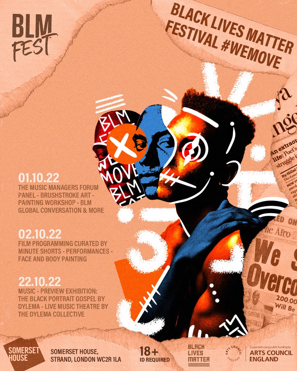 SomersetHouse's tweet photo. Just Announced: Black Lives Matter Festival #WeMove, presented by @blmfest.⁠
⁠
Join us for a 3-day landmark event as Black creators take over Somerset House to celebrate the Black experience through art, activism, education, sport, conversation &amp; joy!⁠ https://t.co/WyVABxamfB https://t.co/yb4atLyOXA