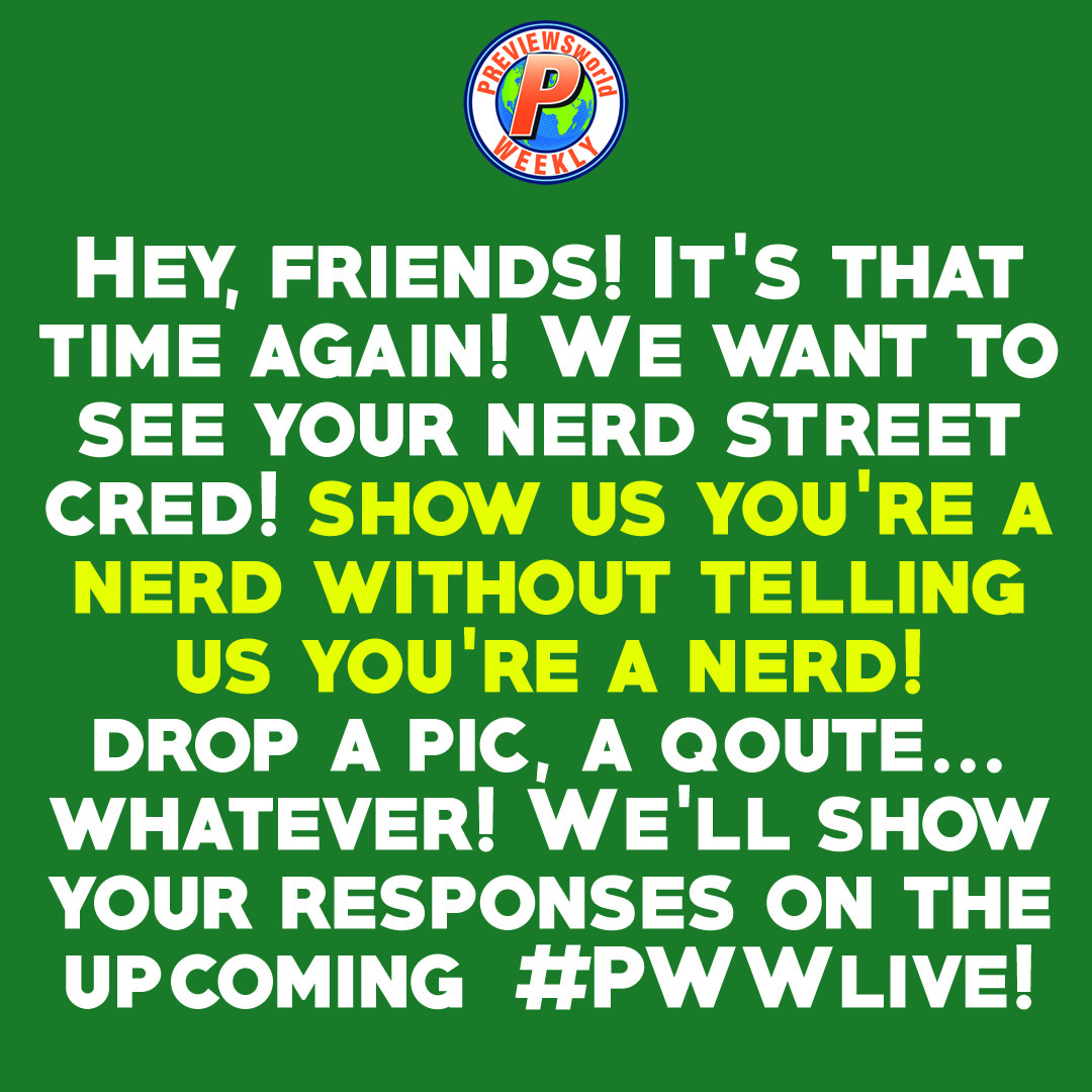 Freecomicbook's tweet photo. We'll feature your replies on PREVIEWSworld Weekly Live! Catch #PWWLive every Wednesday at 2pm ET/11am PT on YouTube. Don't miss an episode!

Subscribe on Twitch: https://t.co/IpvIoTKiCK
Subscribe on YouTube: https://t.co/5cz3XD8Xvc

#Gatekeeping
#comicbooks ​
#NerdTraps
#PWWLive https://t.co/ir9XcRpw2W