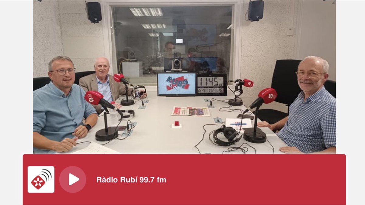 Avui amb el regidor de ⁦<a href="/AjRubi/">Ajuntament de Rubí</a>⁩ Sr. Rafael Güeto i amb ⁦<a href="/manellarrosa/">Manel Larrosa</a>⁩ de ⁦<a href="/fem_Valles/">Associació femVallès</a>⁩ a ⁦<a href="/radiorubicat/">Ràdio Rubí</a>⁩ per parlar de la necessària estació de La Llana de ⁦<a href="/FGC/">FGC</a>⁩