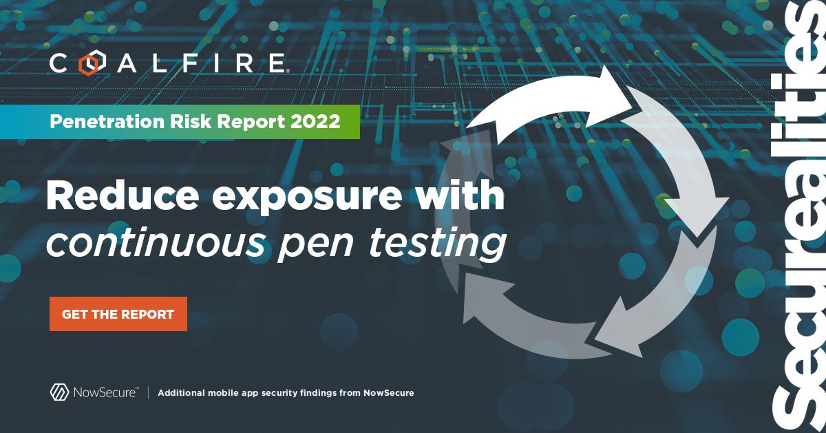 coalfire's tweet photo. Trust us, web app pen testing pays off over time. On average, companies see a 25% reduction in high-severity vulnerabilities when maintaining an ongoing app pen testing program for 3+ years. Check out the full report to boost your #pentesting program. https://t.co/3m0SXzzQTq https://t.co/hstjmWcwtn