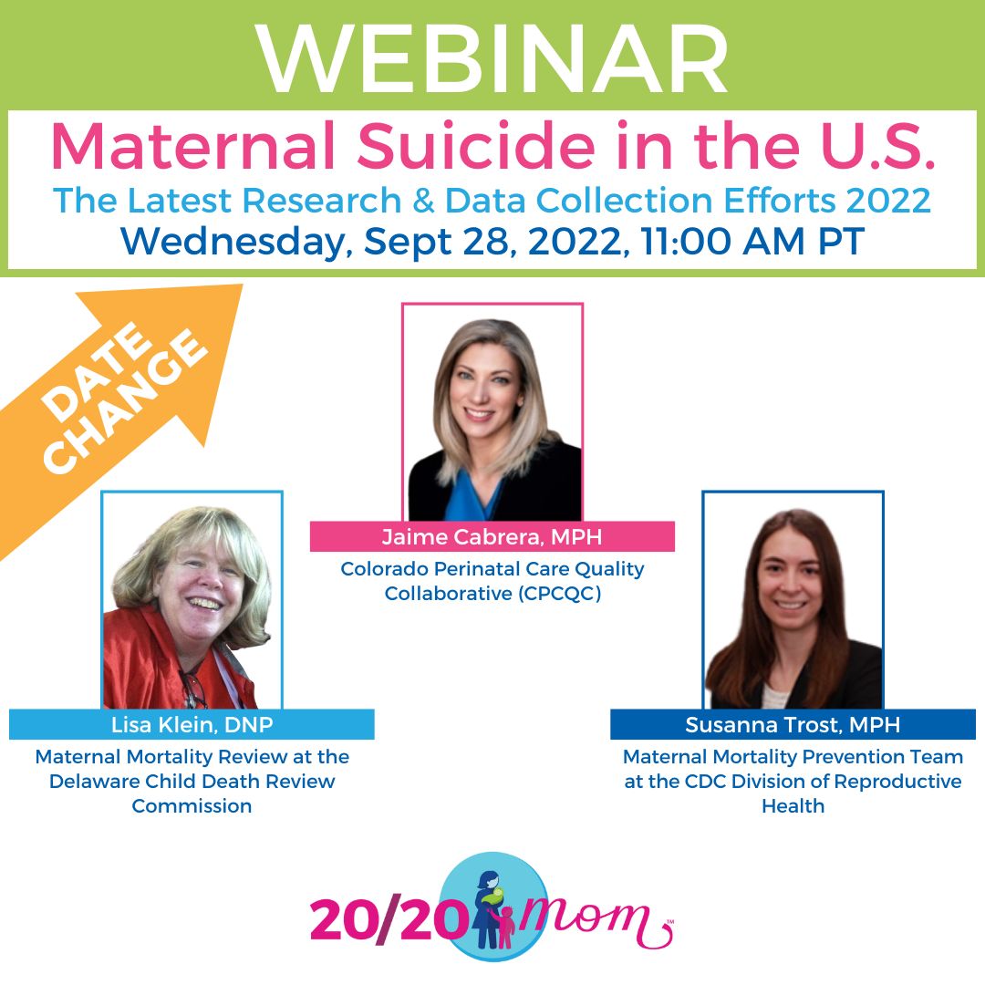 MMHLA2's tweet photo. Join @2020MomProject on Wednesday for their #MaternalSuicideAwareness webinar with updated data from #MaternalMortality Review Committees. https://t.co/LyfmulaM6G @CDC_DRH @cpcqc #maternalmentalhealth #perinatalmentalhealth #mentalhealth #suicideprevention #pregnancy #postpartum https://t.co/CNeDbthurJ
