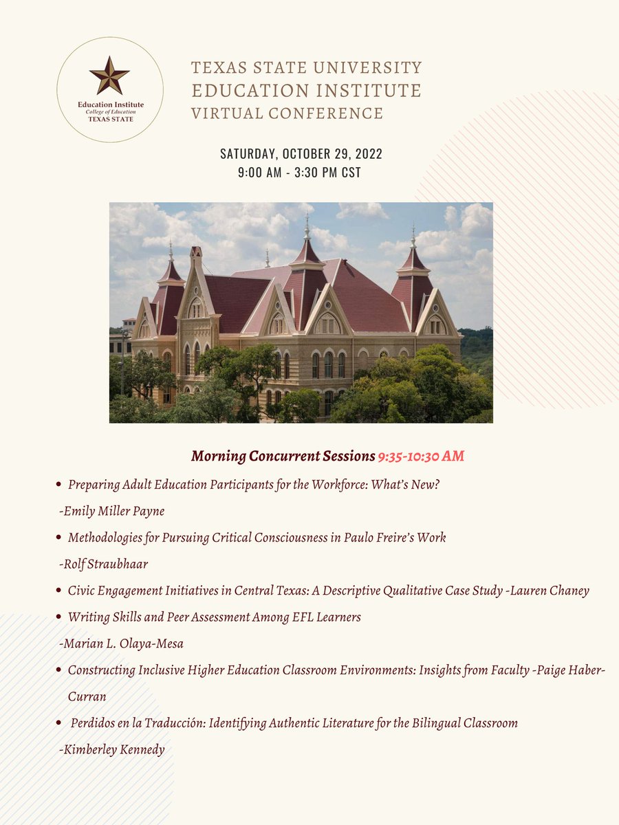 The leaves are falling and fall is coming 🥳 You know what else is coming up? Our virtual conference! Here's a preview of presentations for Concurrent Session 1. Register today:
 bit.ly/3R9Bbj9