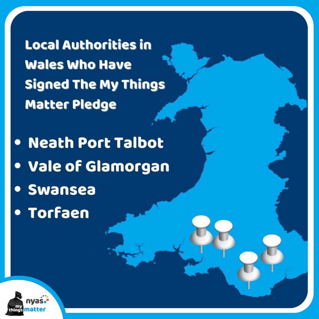 NYASServices's tweet photo. βοΈ4 Local Authorities in Wales have signed the #MyThingsMatter pledgeβοΈ
Is your local authority below? If not:
π£ Tag your LA π
π£ Write to your local councillor β‘οΈ https://t.co/7rmJQEsS1a
#makeachange #changingyounglives #everychildmatters #movewithdignity @wearemadlug https://t.co/MKT896hYVJ