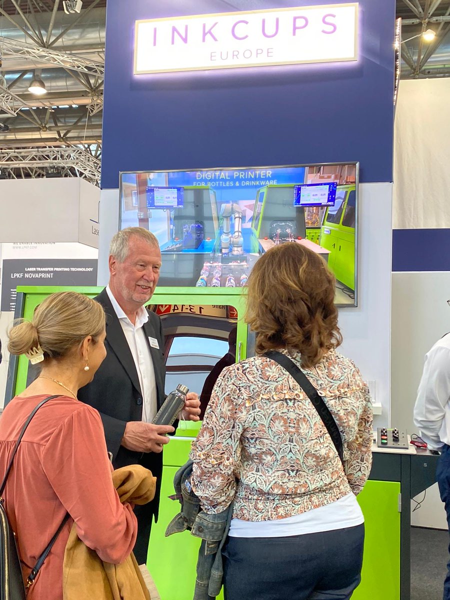 InkcupsNow's tweet photo. After a successful four days at Glasstec 2022 we would like to extend a thank you to everyone who visited the Inkcups Europe booth! It was lovely everyone in person. 
#InkcupsEuropeGmbH #Inkcups #TradeFair #Glasstec2022 #DrinkwarePrinter #CylindricalPrinter https://t.co/OFGDchpbUY