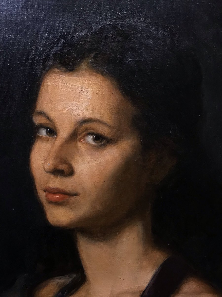 Detail from my painting “The Girl from Gorky” #oilpainting #portraitpainting #contemporaryart