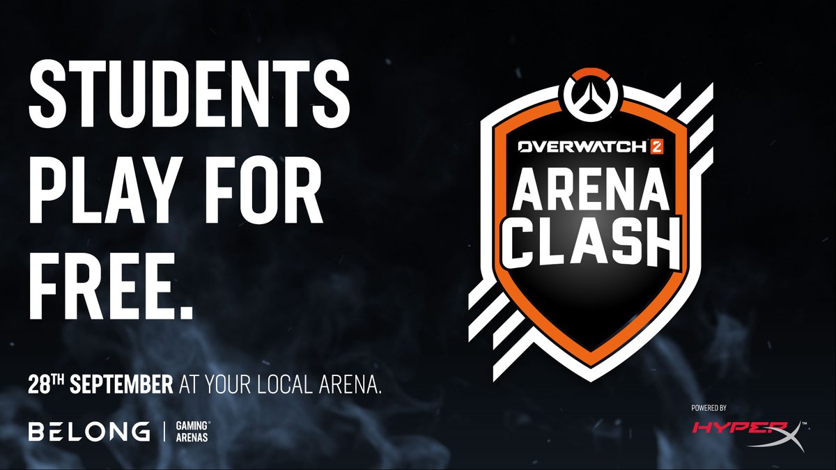 BelongArenasUK's tweet photo. Calling all students!!
Play for FREE in Belong on all Arena Clash titles! Starting with #Overwatch2.
๐
28/09
๐ 6pm-9pm
๐ Your local arena
PLUS,
Take part in our #Valorant leaderboard from tomorrow until Friday!
Find your local arena https://t.co/nbQtOtwKQ7 https://t.co/icGvpnAnYe