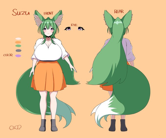 Skebリクエストありがとうございました!!
クライアントさんのオリキャラをキャラデザさせていただきました🦊🦊 