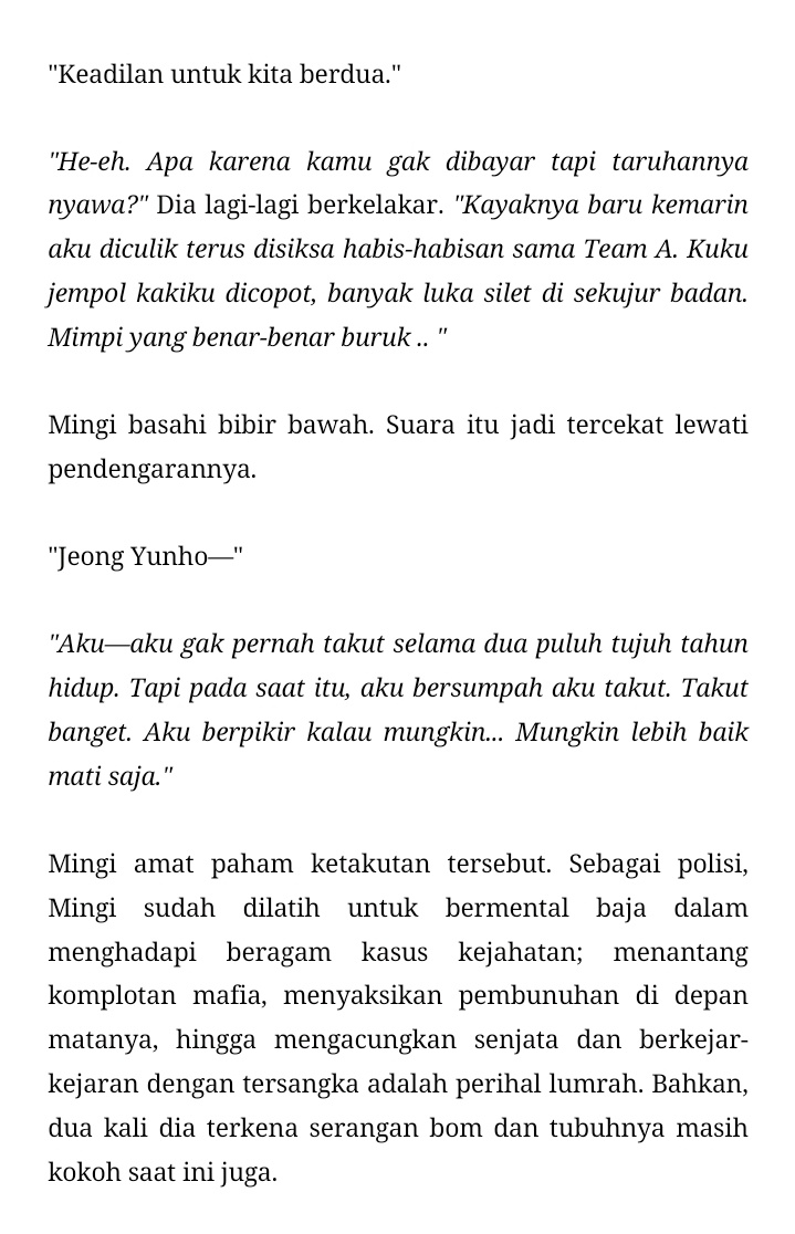 rosyroseyuno's tweet photo. minyun—two tweet au (narration) 

cw // blood, murderer, violence, kidnapping

katakan bahwa scng mxngi, detektif paling tidak punya hati, telah jatuh cinta pada si jurnalis aneh jecng yxnho. https://t.co/2WpwVIAser