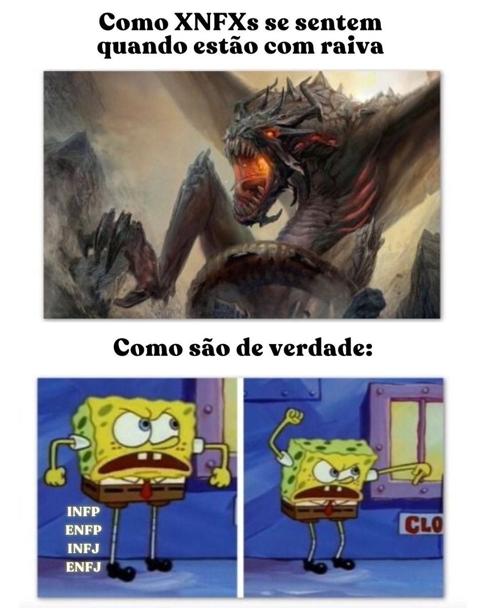 Boo_portugues's tweet photo. Diplomatas quando ficam com raiva🤣🤣

Encontre, dê match e faça amizade com INFPs no Boo!
Link aqui ❤️

https://t.co/sI2GmrSIoj

- - - - - - - - - - -----------------------

#16Personalidades #16tipos #memes #INFPmemes #INFPfemale #infpgirl #INFP #INFJ #ENFJ #ENFP #bobesponja https://t.co/F0mBBSyzMy