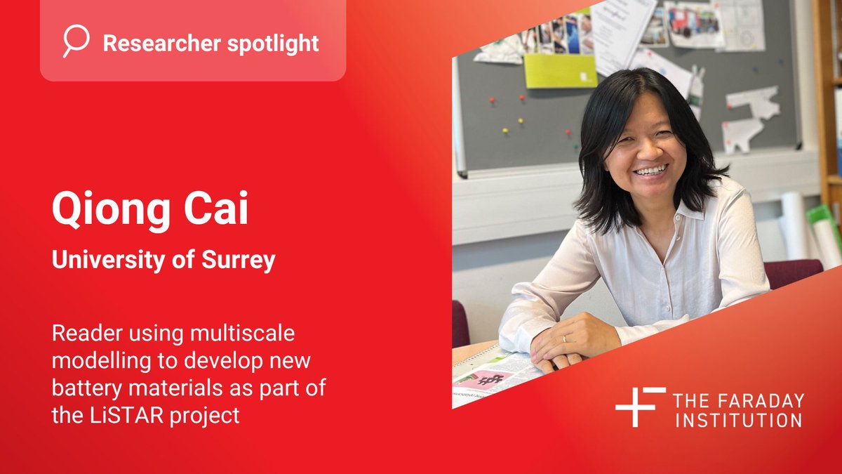 .<a href="/QiongCai_EnM3/">Qiong Cai</a> of <a href="/ChemEngSurrey/">Chem Eng at Surrey</a> working on <a href="/ListarFi/">LiSTAR</a> tells us about the struggles of juggling children and an academic life, the importance of connecting with people as an academic, and how making a new battery is surprisingly like cooking… #Faraday500 faraday.ac.uk/researcher-spo…