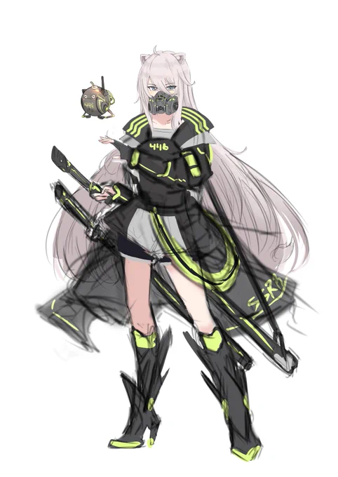 今日練習 81 獅白ぼたん Cyberpunk キャラクターデザイン  #ししらーと #SSRB 