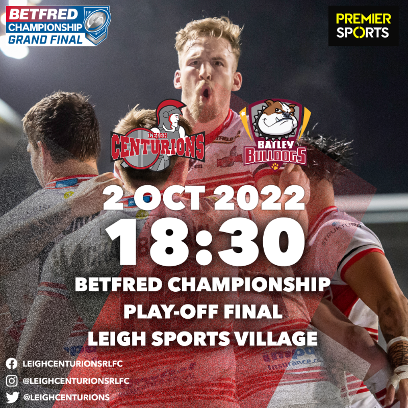 LeighLeopardsRL's tweet photo. 🎟️ 𝙏𝙄𝘾𝙆𝙀𝙏 𝙄𝙉𝙁𝙊𝙍𝙈𝘼𝙏𝙄𝙊𝙉

Match ticket information has been confirmed for Leigh Centurions’ @Betfred Championship Grand Final fixture against Batley Bulldogs at Leigh Sports Village.

Click below for more information on how to purchase your tickets. 👇

#Leythers 🔴