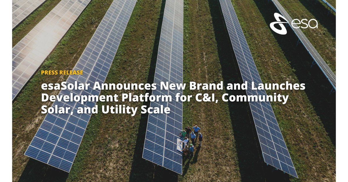 esa#Solar Announces New Brand and Launches Development Platform for C&I, Community #Solar, and Utility Scale - PR Newswire prnewswire.com/news-releases/…