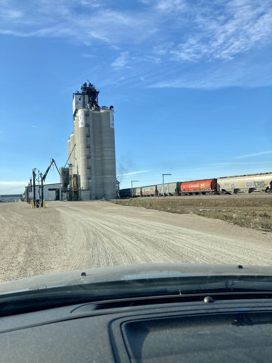 Always a good start to the day when there is a train spotted during harvest !