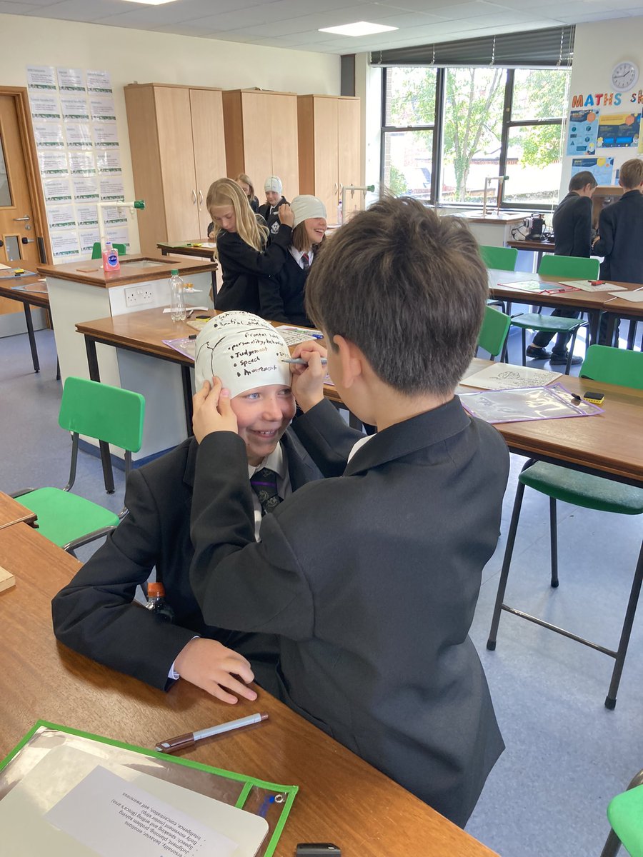 Biology_NHS's tweet photo. First biology club of the year was a huge success. Year 7 mapped the different lobes of their brain to prepare for brain dissections next session! 🧠 https://t.co/X7bssfNSBb