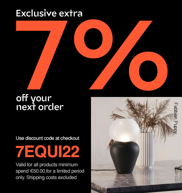 LampCommerce's tweet photo. Get 7% off your next order AND get FREE SHIPPING to EU addresses! (minimum order €50.00) Use the discount code 7EQUI22 at checkout!
#freeshipping #specialoffer #designerlighting #interiordesign #architects https://t.co/QgBV1kyNkX