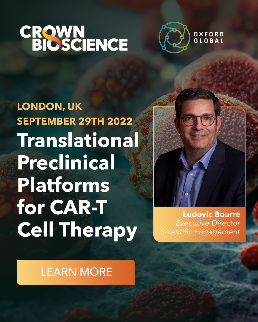 crownbioscience's tweet image. 📣Our colleague Ludovic Bourré will be presenting at the @ImmunoOncConf in London📍 September 29 2022!📅 

The presentation will focus on “Translational Preclinical Platforms for CAR-T Cell Therapy”.

➡️fal.cn/3scN4

#ImmunoSeries22 #ImmunoUK #ImmunoOncology