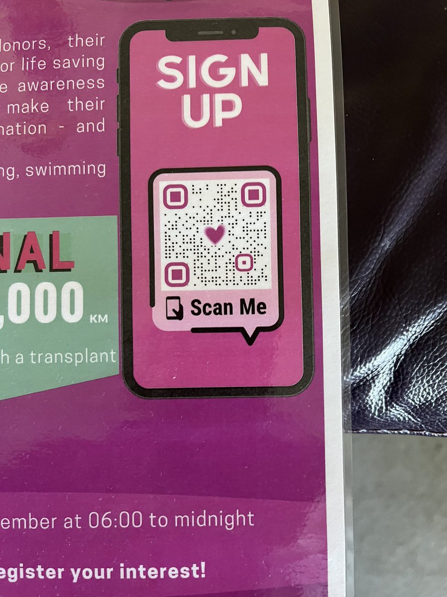 Sign up today. If you are walking running anything All your steps count. Just scan the QR code and choose northern region and NCIC carlisle &amp; whitehaven hospital. See if we can WIN the race #NCIC #RaceForRecipients #OrganDonationWeek