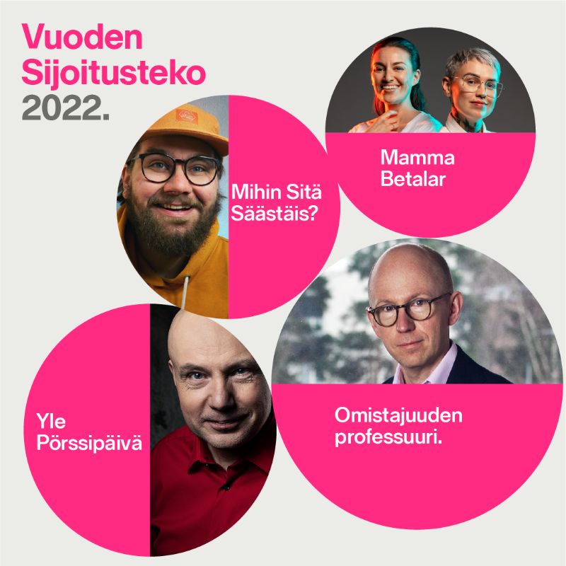 nordnetFI's tweet photo. Tässä #vuodensijoittaja-finalistit: @JarmoFriman, Marja-Leena Haapanen, @HolmstromSvenne, @LNiemist, Päivi Rantanen, @johannes1796. Ja #vuodensijoitusteko-finalistit: Mamma Betalar (@ja5minhamid @nataliasalmela), @mihinsaastais, Omistajuuden professuuri, @Yleisradio Pörssipäivä.
