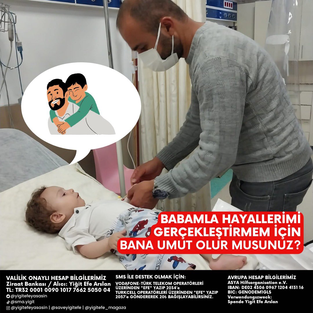 yigitefekazandi's tweet photo. Yiğit Efe’nin hayallerini birlikte gerçekleştirebiliriz💪🏻💙 Her çocuk gibi o da babasıyla oyunlar oynamayı hakediyor.  Gelin hep birlikte minicik bir bedenin acılarına son verip hikayesini yeniden yazalım. 🙏🏻🐥💙
#izlemeyin #IranRevolution #hacettepe https://t.co/hYk2XrEcoF