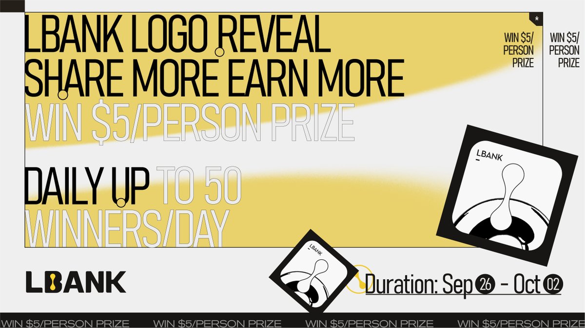🔊 LBank.com Logo Reveal #Giveaway 

✅Follow <a href="/LBank_Exchange/">LBank.com</a> 
✅Use our Instagram filter.
✅Post a picture tweet with #LBank new logo
💰$5 reward for each user | up to 50 winners every day

👉More details:support.lbank.site/hc/en-gb/artic…
👉Filter:instagram.com/ar/19484120186…