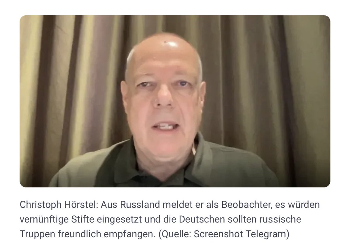 vic_010100's tweet photo. 2. Christoph Hörstel, er war Korrespondent und Moderator bei der @ARDde
Er nannte Putin "meinen lebenden Helden" sowie "Jeder, der nicht zu Russland gehört, ist weg"
#Putinhelfer 👉 #ChristophHörstel https://t.co/oCq8Famqdz