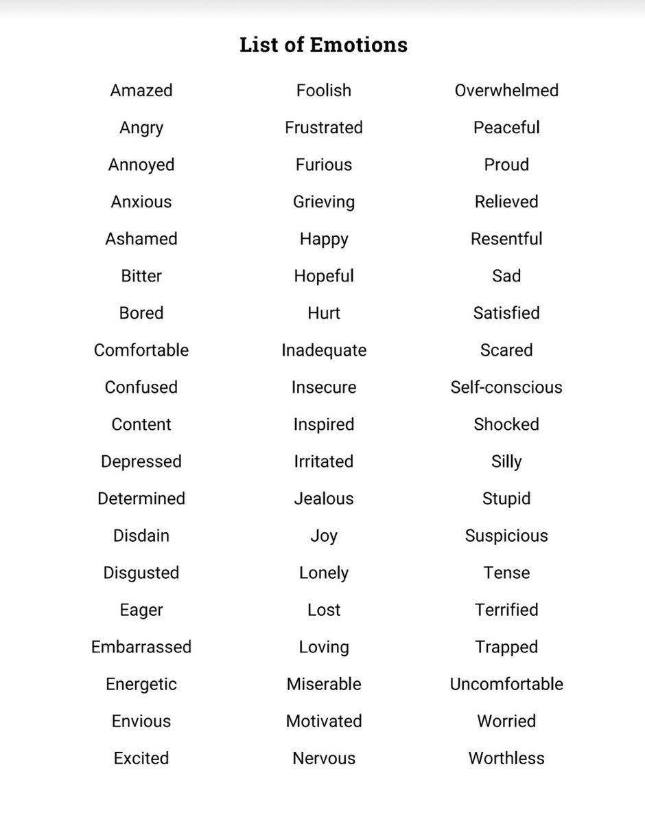 If I’m your Twitter Therapist: This week’s homework is to continue identifying emotions and feelings.

Let me know if you have questions. #MyMentalMatters