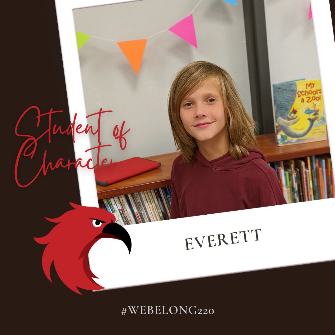 Congratulations to our student of character!  Everett shows his character through his sense of humor and by being true to himself. <a href="/HoughStreet220/">Hough Street School</a> #WeBelong220
