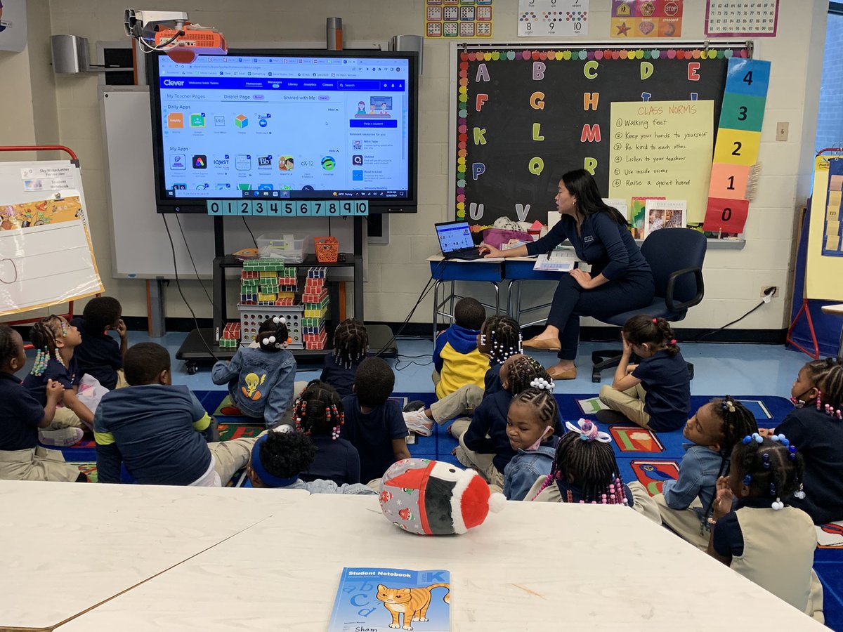 Check out Ms Yoon modeling for our K students how to independently use their laptops and log into clever! I love seeing the independence and implementing small groups week 4! <a href="/moraviapark_105/">Moravia Park Elementary School</a> #cln3theplacetobe