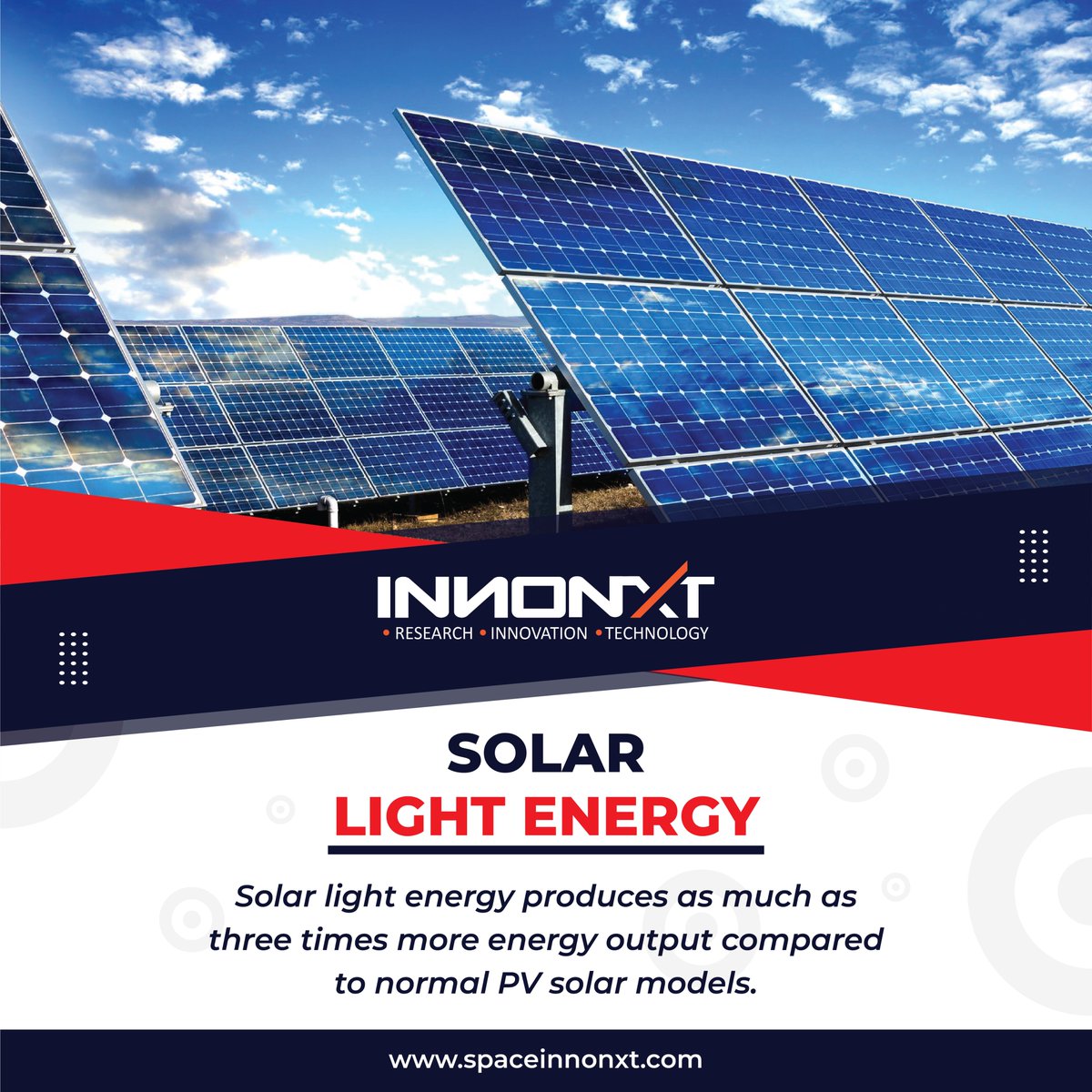 innonxt's tweet photo. Solar light produces as much as three times more energy output than normal PV solar models.
.
.
.
 #spaceinnonxt #innonxt #research #innovation #technology #AdvancedTechnology #solarlight #solar #light #energy #produces #output #Compared #compared #pv #pvsolar #models https://t.co/OFDovWZ8yD