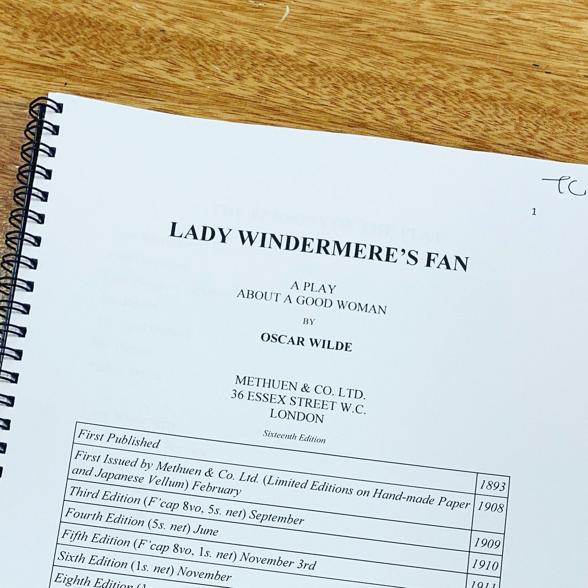tomcreed1980's tweet image. “I can resist anything but temptation.” First day of rehearsal at @TheLirAcademy, excited to be collaborating for the first time with this up and coming queer Dublin playwright on his first major play.
