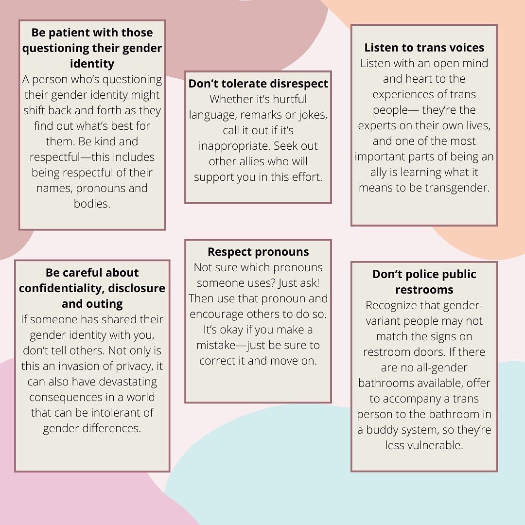 WeDemandMore1's tweet photo. How to be a Trans Ally🏳️‍⚧️

For more information and resources please visit https://t.co/MzjJ16JsYe https://t.co/X47aTIUWvn