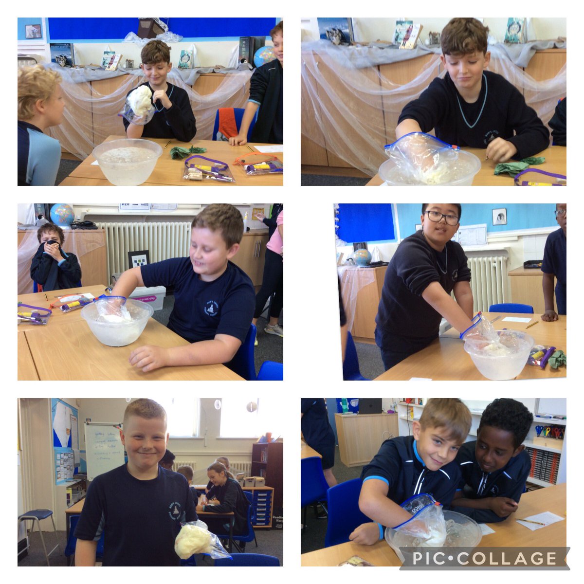 BerantMrs's tweet photo. Today Y6B have had a fantastic “Polar Fun” day. We looked at the insulating effects of blubber and we also created glaciers down a mini mountain. The morning ended with a piece of Kendal mint cake and a hot chocolate #mabsSTEM https://t.co/WpePVlK7MR