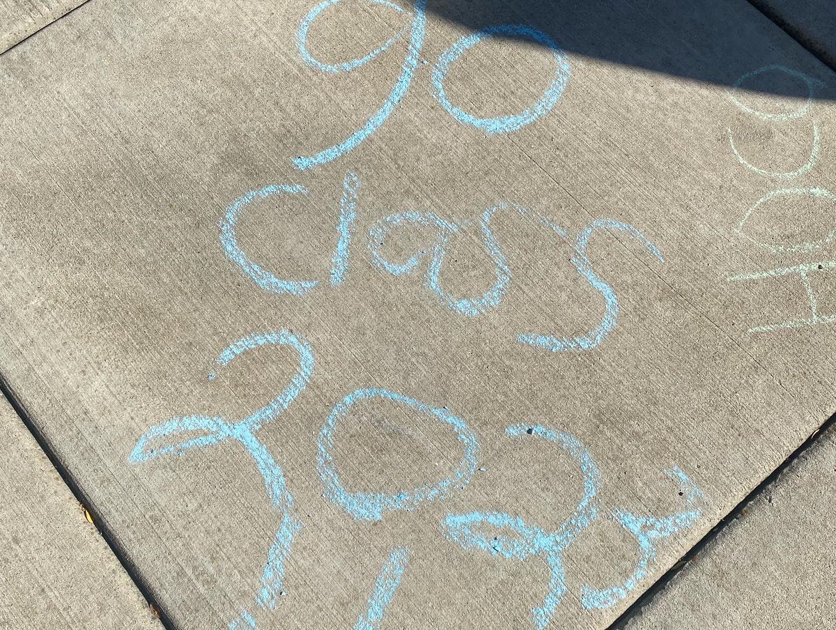Sidewalk chalk today in my senior advisory! Can’t believe it’s their last homecoming hopefully the best one yet! 💙💛 #leydenpride