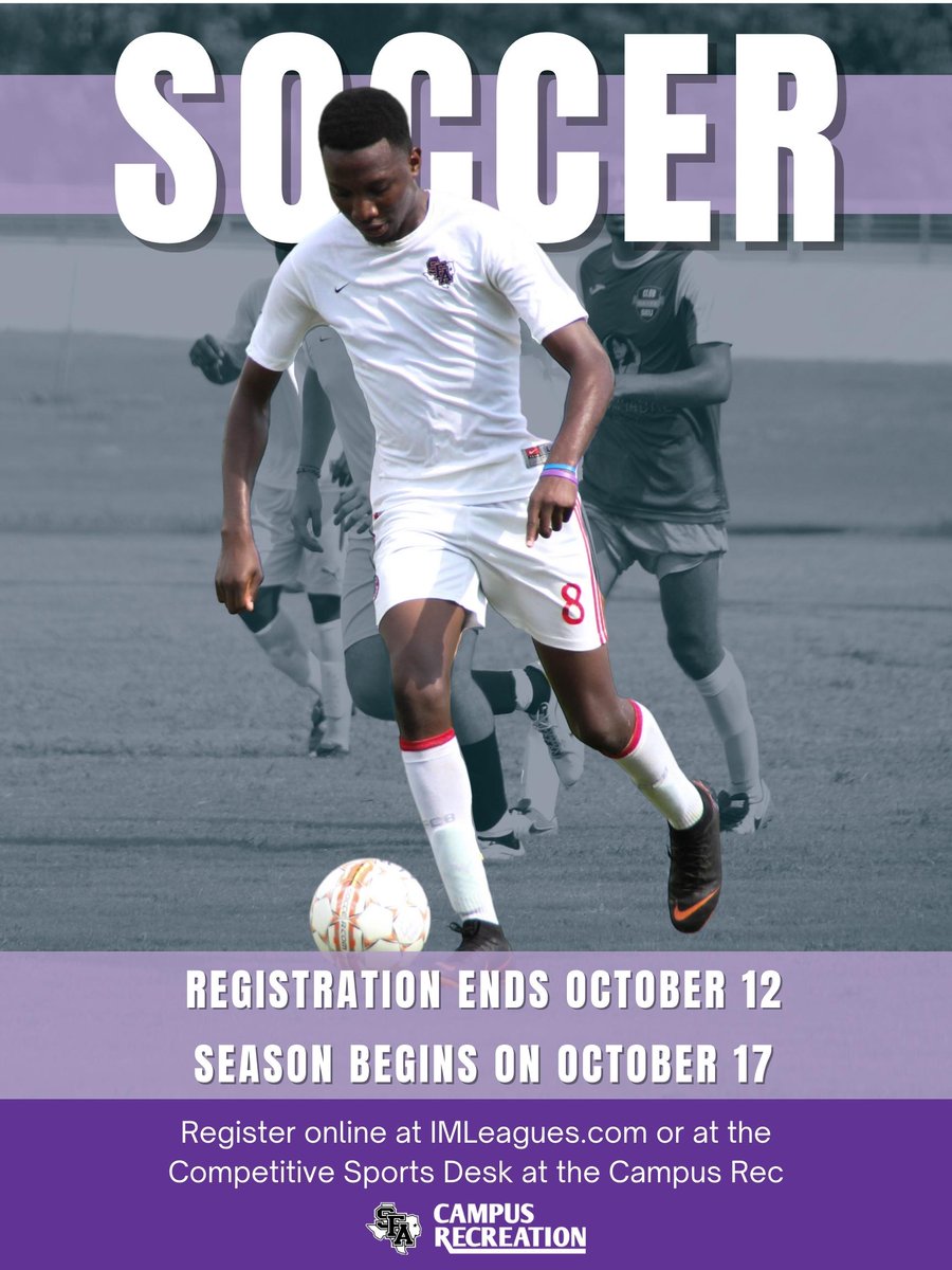 IMS Soccer registration ends TOMORROW!  The season begins on October 17! Don't forget to sign up either on IMLeagues.com or at the Competitive Sports Desk at the Campus Rec.