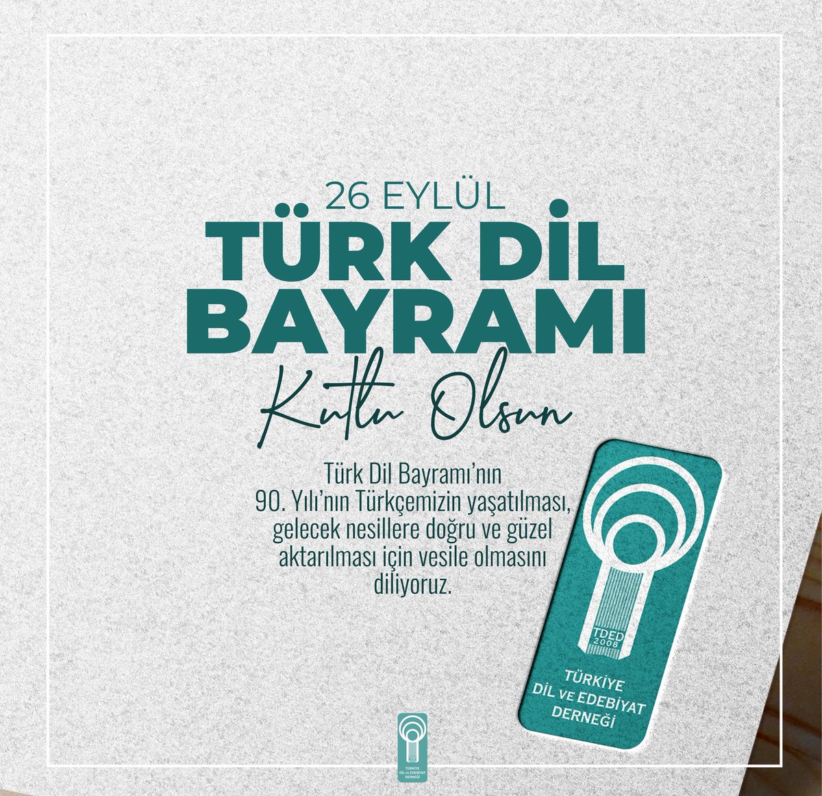 TDEDBURSA's tweet photo. TÜRK DİL BAYRAMI KUTLU OLSUN

Türk Dil Bayramı’nın 90. Yılı’nın Türkçemizin yaşatılması, gelecek nesillere doğru ve güzel aktarılması için bir vesile olmasını diliyoruz. https://t.co/2KrbDBnUYx