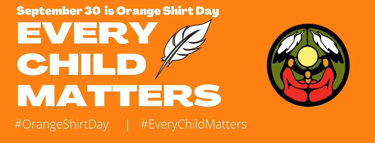 Orange Shirt Day is on Friday, September 30th. We encourage everyone to wear orange on this day. This is a day to listen and reflect on stories from Residential School survivors. Remember, Every Child Matters🧡

To learn more about Orange Shirt Day visit orangeshirtday.org