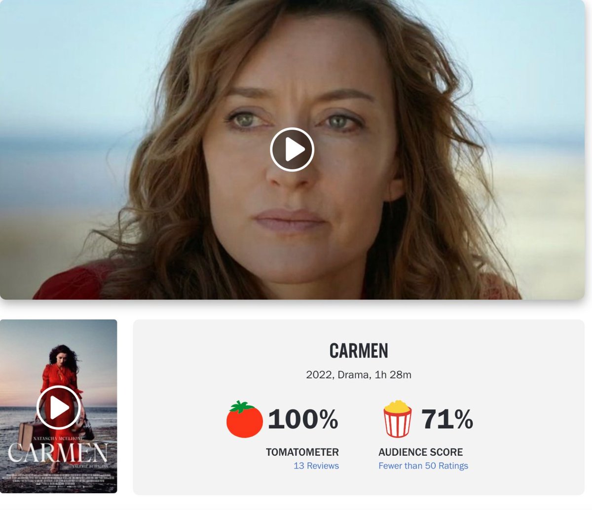 100% score. Rotten Tomatoes rottentomatoes.com/m/carmen_2022

BOOK YOUR TICKETS NOW for the CARMEN premiere at Eden Cinemas this FRIDAY 30th SEPTEMBER at 7pm.