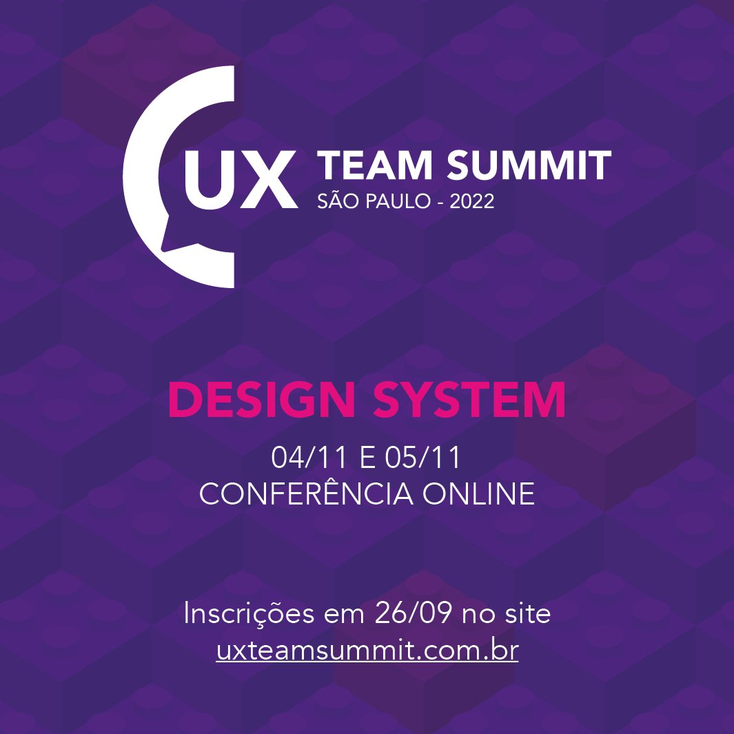 eduagni's tweet photo. Em novembro teremos o #UXTeamSummit22, conferência online sobre #DesignSystem 🤘

Inscrições começam hoje, 26/09 as 13h. Corre pra garantir ingresso promocional https://t.co/oliVHlXmgv https://t.co/0kheSZCoso