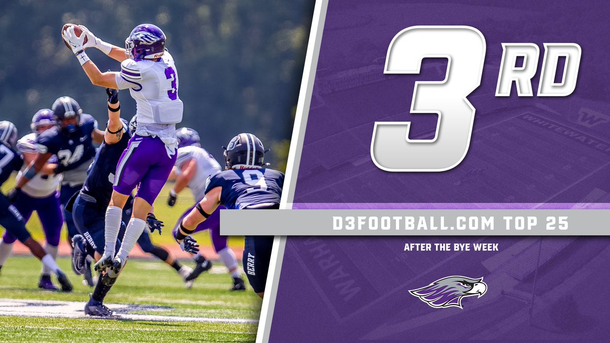 Up to 3rd in the latest <a href="/d3football/">D3football.com</a> Top 25 following the bye week! #PoweredByTradition