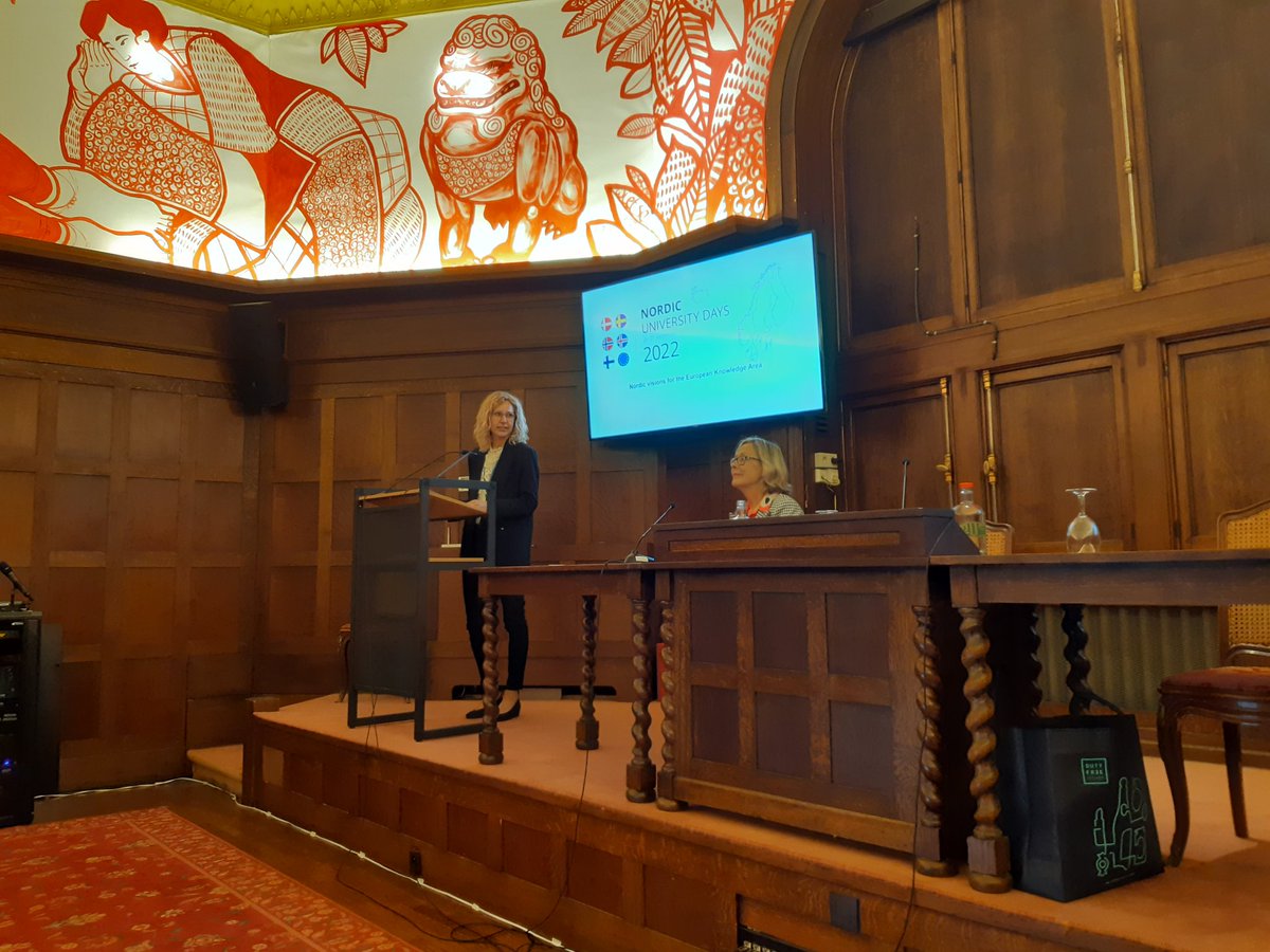 GCPHEU's tweet photo. @nordicunidays ready for a discussion on @EUResArea policy agenda with @ratsosi. Moderated by @AAUprorektor Anne Marie Kanstrup https://t.co/WjEYNWSK8o