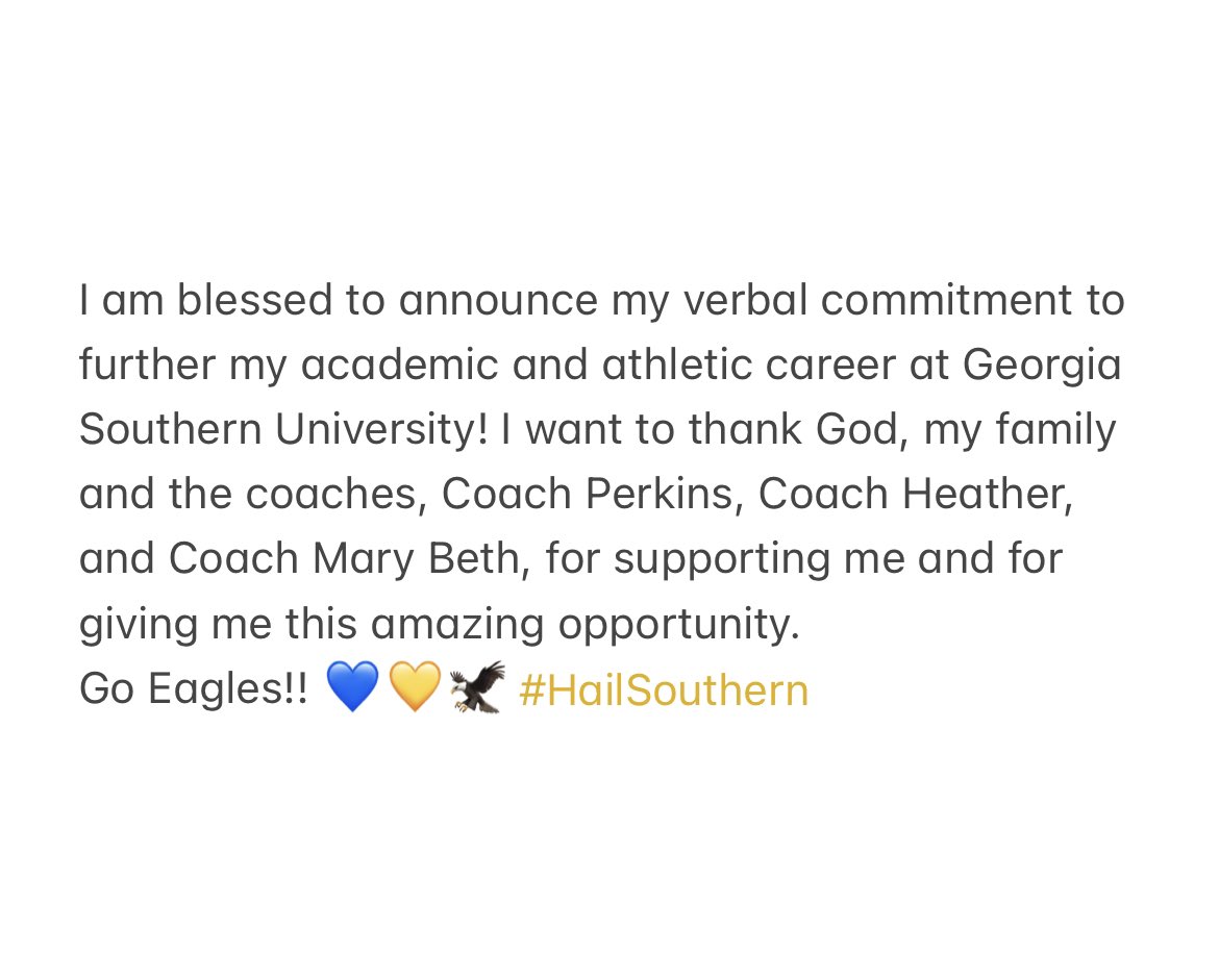 SO EXCITED !! 💛💙🦅<a href="/CoachPerkinsSB/">Sharon Perkins</a> <a href="/heather_gelbard/">Heather Gelbard</a> <a href="/MaryBethDen/">Mary Beth Dennison</a> <a href="/GSAthletics_SB/">Georgia Southern Softball</a> <a href="/softball_nghs/">NG Softball</a> <a href="/LadyDukesGA18u/">Lady Dukes Rabitsch/Schroyer</a> <a href="/rabitsch2022/">Lady Dukes Rabitsch 2022</a>