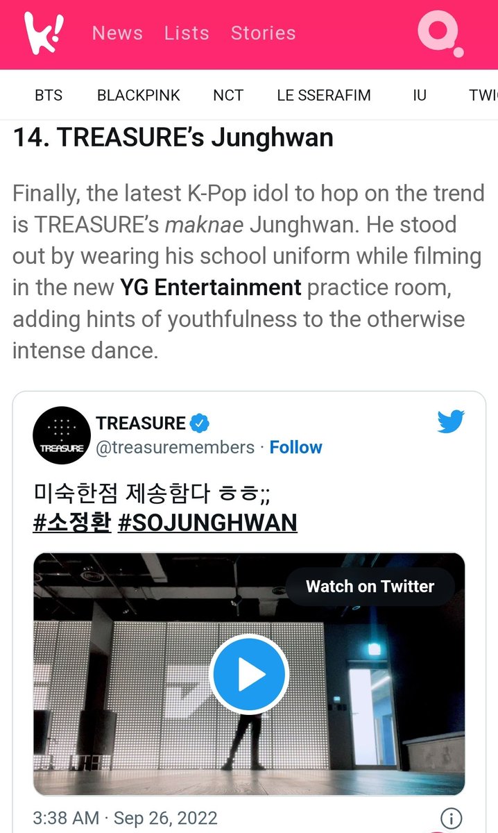 fioviall's tweet photo. The only one in actual school uniform doing the 새삥 (new thing) challenge and single handedly making a new trend of 교복 새삥 (school uniform new thing)in S Korea twitter today. Our main dancer So Junghwan with his powerful moves.
#SOJUNGHWAN #소정환 #TREASURE @treasuremembers https://t.co/AfeEyxQuRu