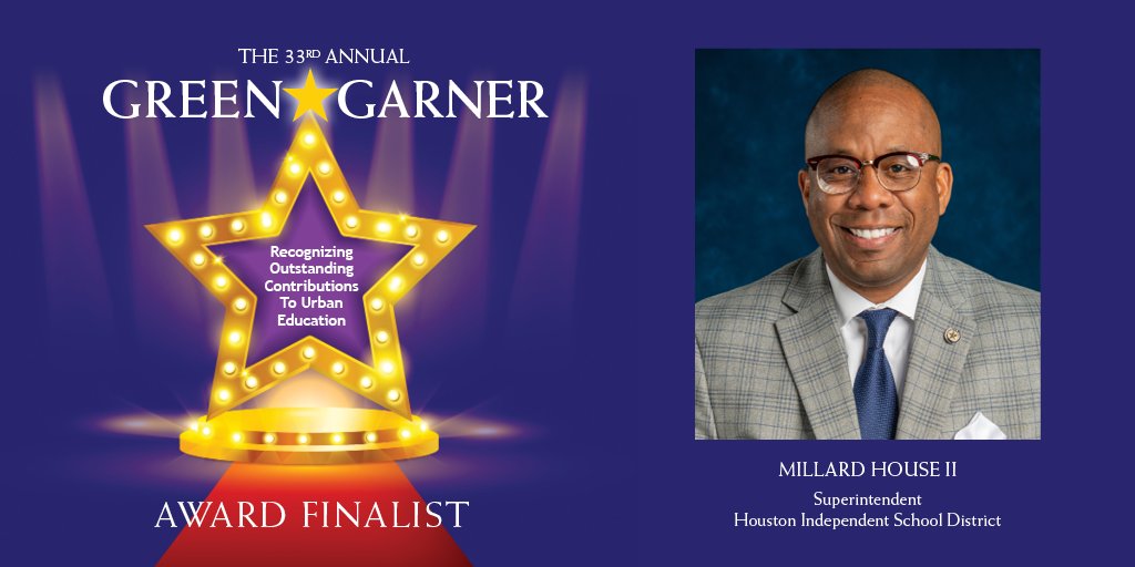 🌟Congratulations to our very own @HISDSupe for being a 2022 Green Garner Award Finalist! #HISD The winner will be announced in October at the 66th Annual @GreatCitySchls Fall Conference.