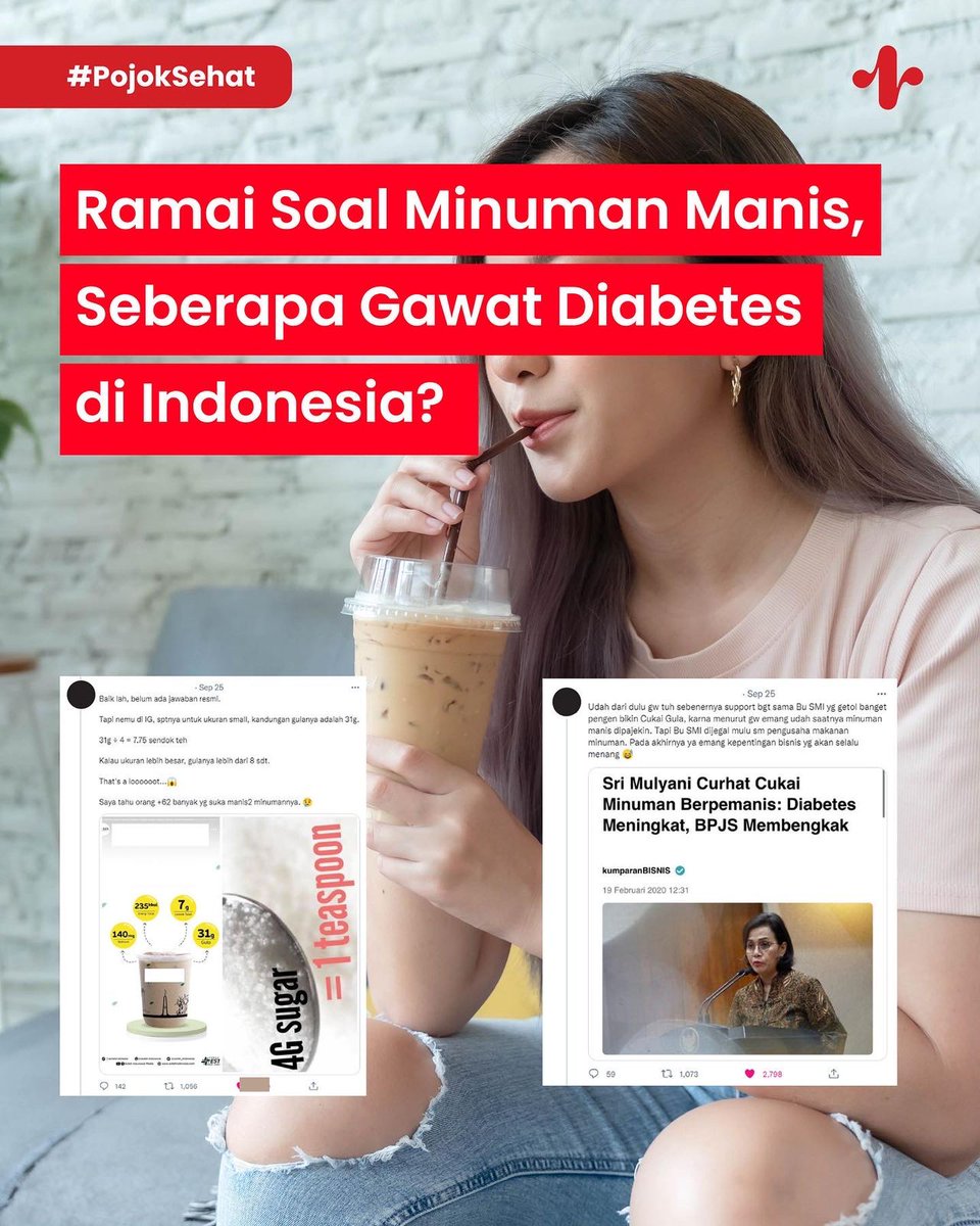 CISDI_ID's tweet photo. Kemarin lagi rame banget tentang gula dan pemanis dalam minuman. Padahal, konsumsi gula yang tinggi dapat meningkatkan risiko terkena diabetes tipe 2.

Simak rangkuman berikut untuk tahu fakta berikut!

#AkuBijakMinumSehat #SehatAdilSetara https://t.co/lRQLnli7MM