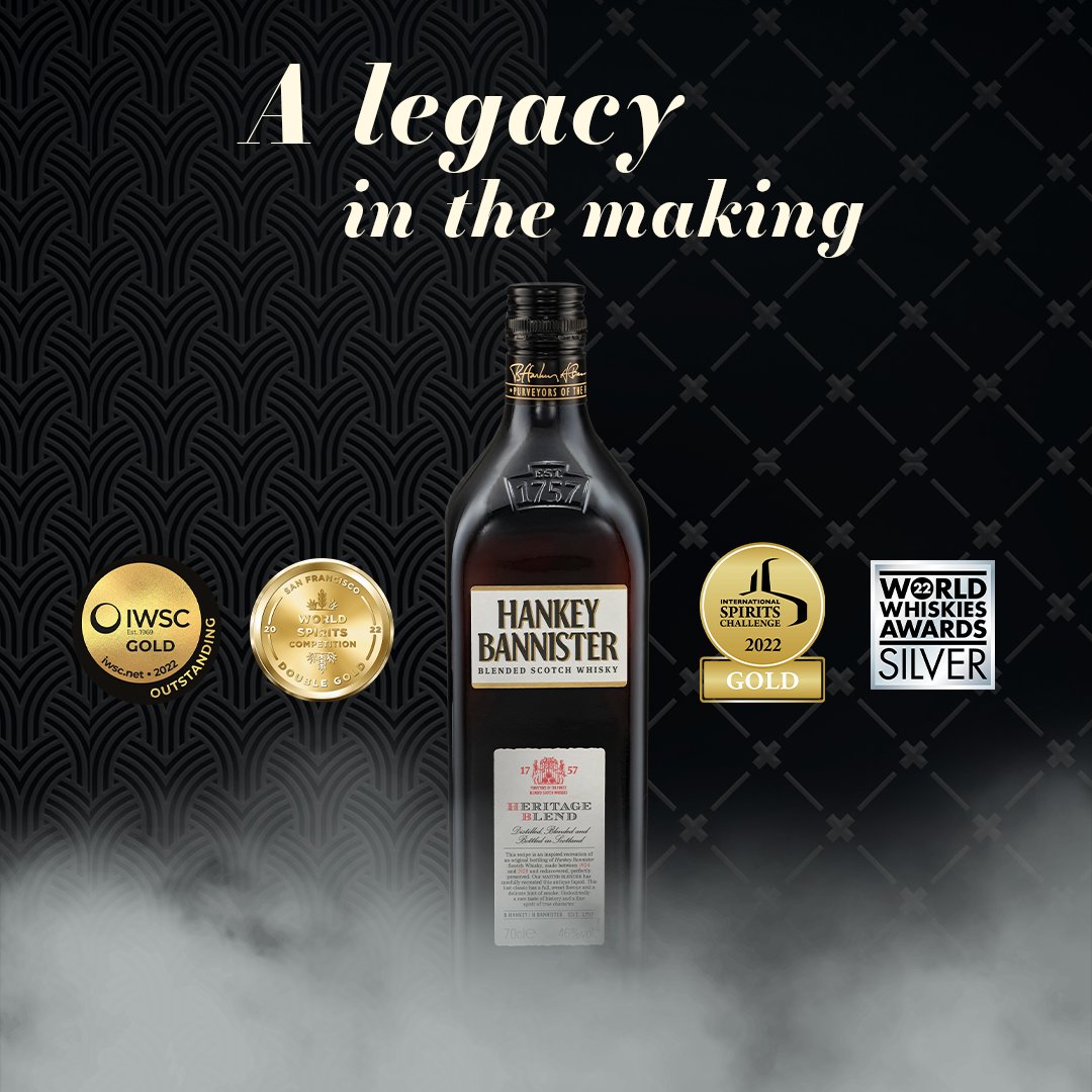 HankeyB1757's tweet photo. Hankey Bannister Heritage Blend has found worldwide success. A class act worthy of your own top shelf.

Please remember to drink responsibly. https://t.co/e8dCo4sjuP
