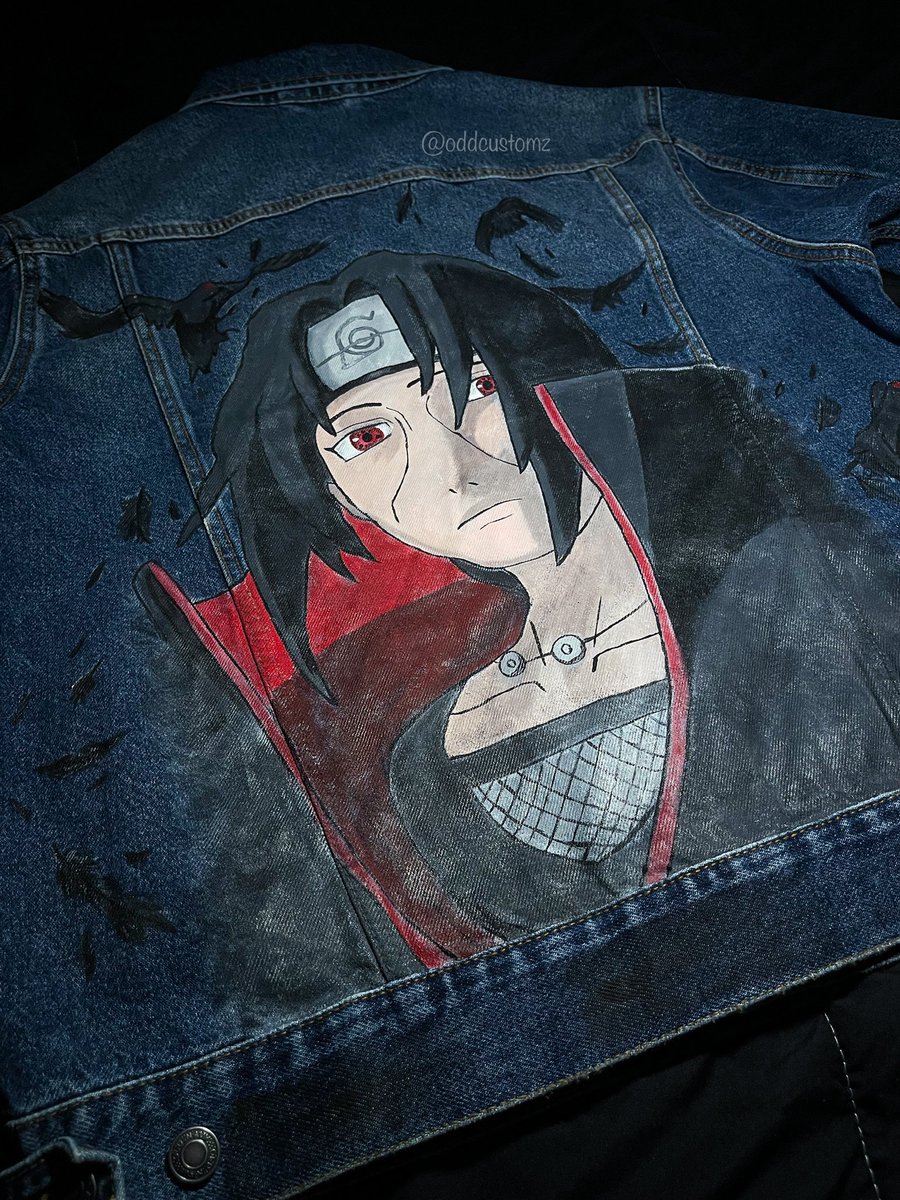 reyprzz's tweet photo. its jacket szn again ❄️🥷🏽

#customjacket #customjeans #itachi #naruto #angelusdirect #animeart #animecustom #artistsontwitter https://t.co/9OYOm09Q8I