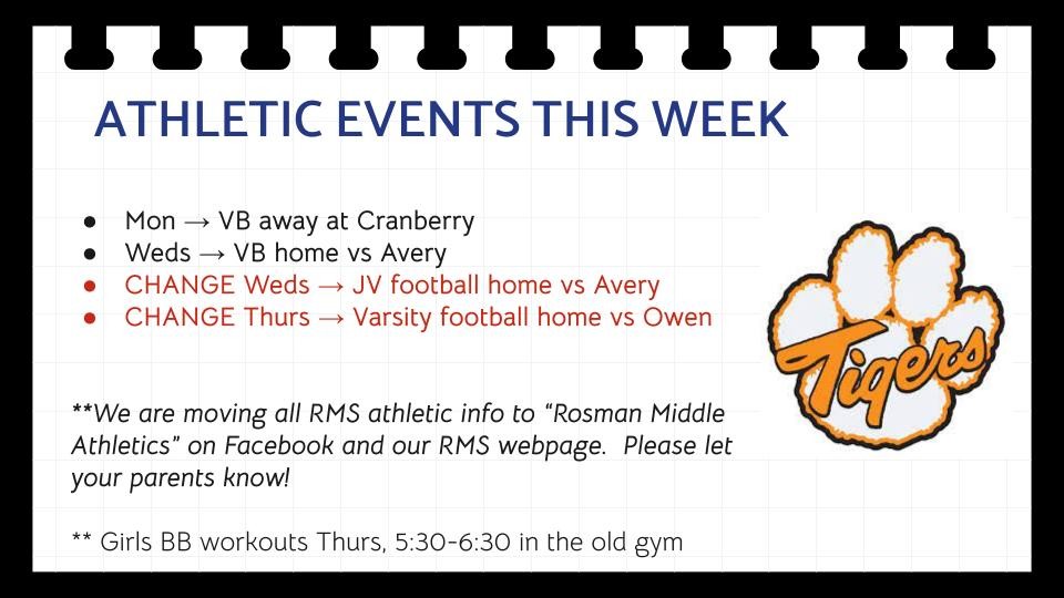 RosmanMiddle's tweet photo. RMS Announcements https://t.co/bSrDOGjjsV