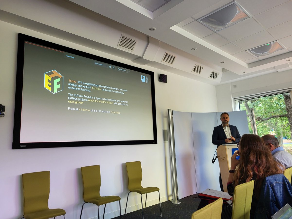 Tim10101's tweet photo. Launch of the #edtech foundry @IETatOU @OpenUniversity with @fwild https://t.co/ljOLUiXfqR