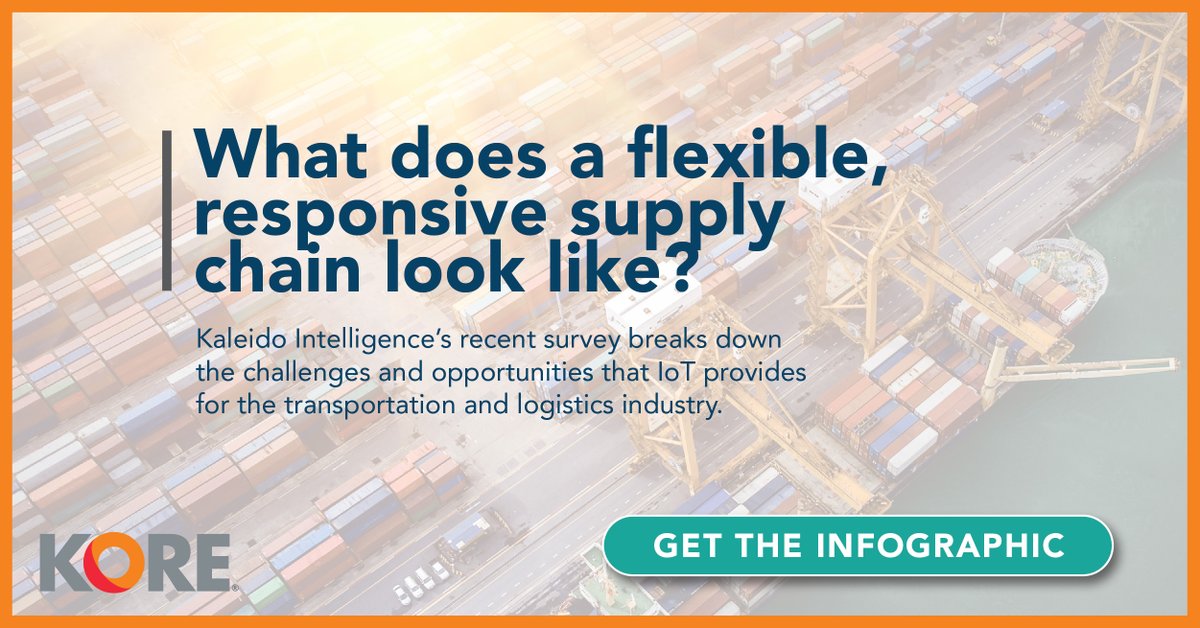 Are you ready to add flexibility to your supply chain and inventory management? Join us in our upcoming webinar, "IoT in Transport &amp; Logistics: Driving Innovation" and download our infographic to learn how KORE makes IoT a success in logistics: bit.ly/3DSITe2